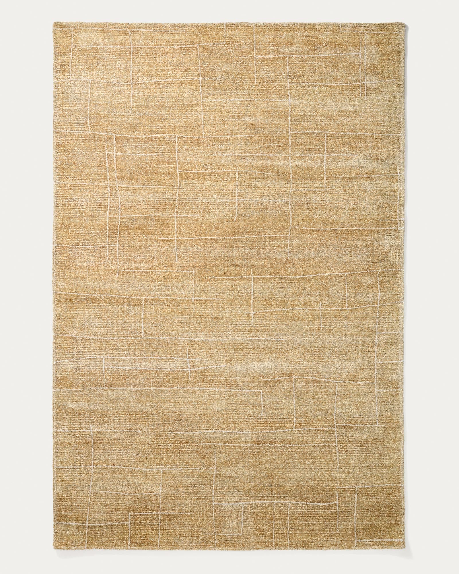 Teppich Eloda aus Wolle und Viskose in Senf 200 x 300 cm in Senfgelb präsentiert im Onlineshop von KAQTU Design AG. Teppich ist von Kave Home