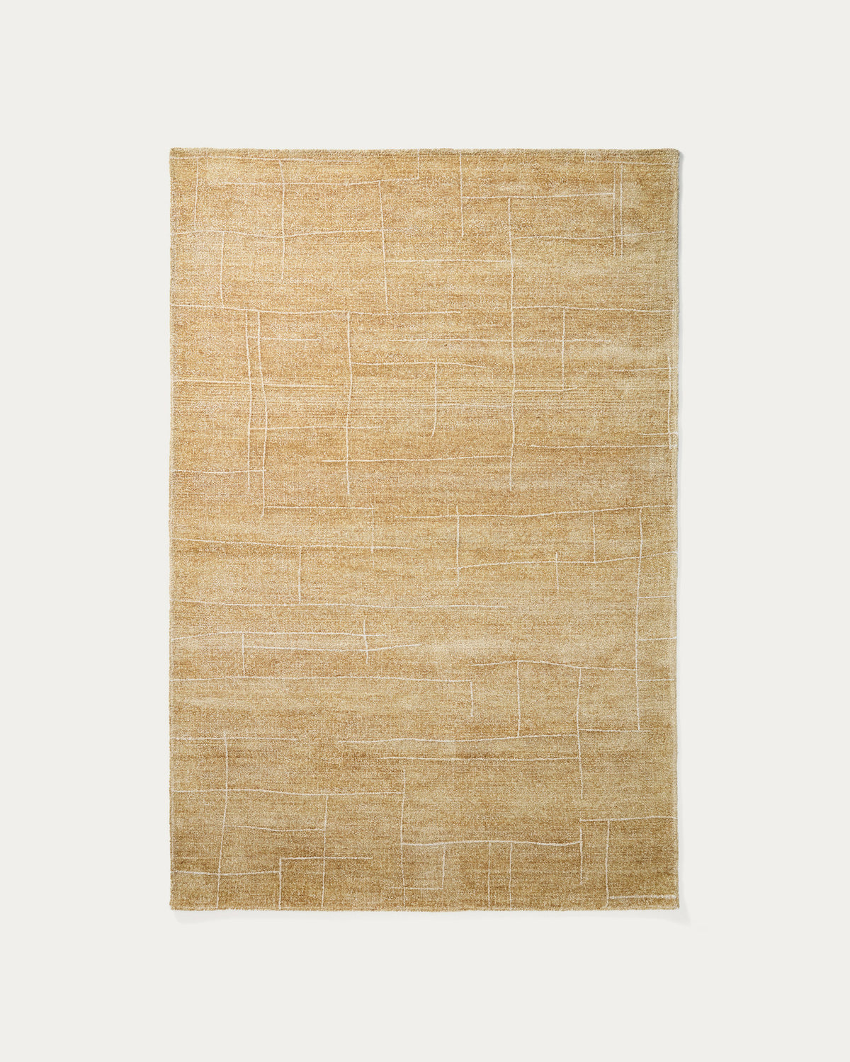 Teppich Eloda aus Wolle und Viskose in Senf 160 x 230 cm in Senfgelb präsentiert im Onlineshop von KAQTU Design AG. Teppich ist von Kave Home