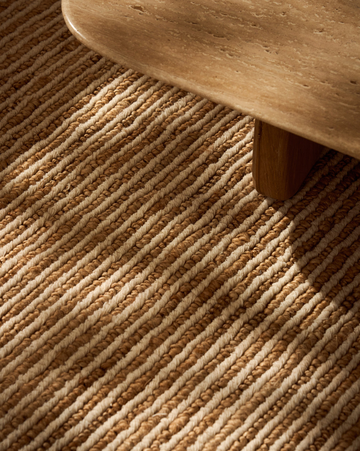 Teppich Derule aus Jute und Wolle in Beige 230 x 160 cm in Natur präsentiert im Onlineshop von KAQTU Design AG. Teppich ist von Kave Home