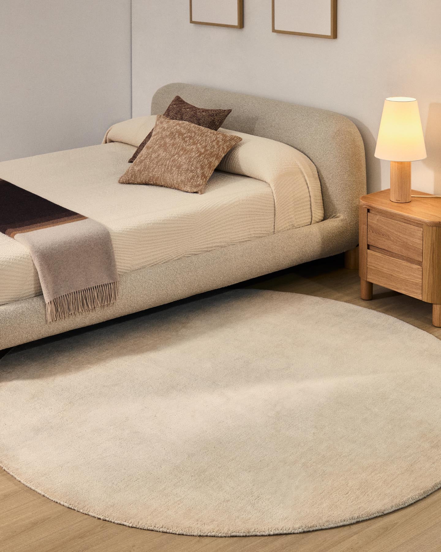 Runder Teppich Empuries, weiß, Ø 200 cm in Weiß präsentiert im Onlineshop von KAQTU Design AG. Teppich ist von Kave Home