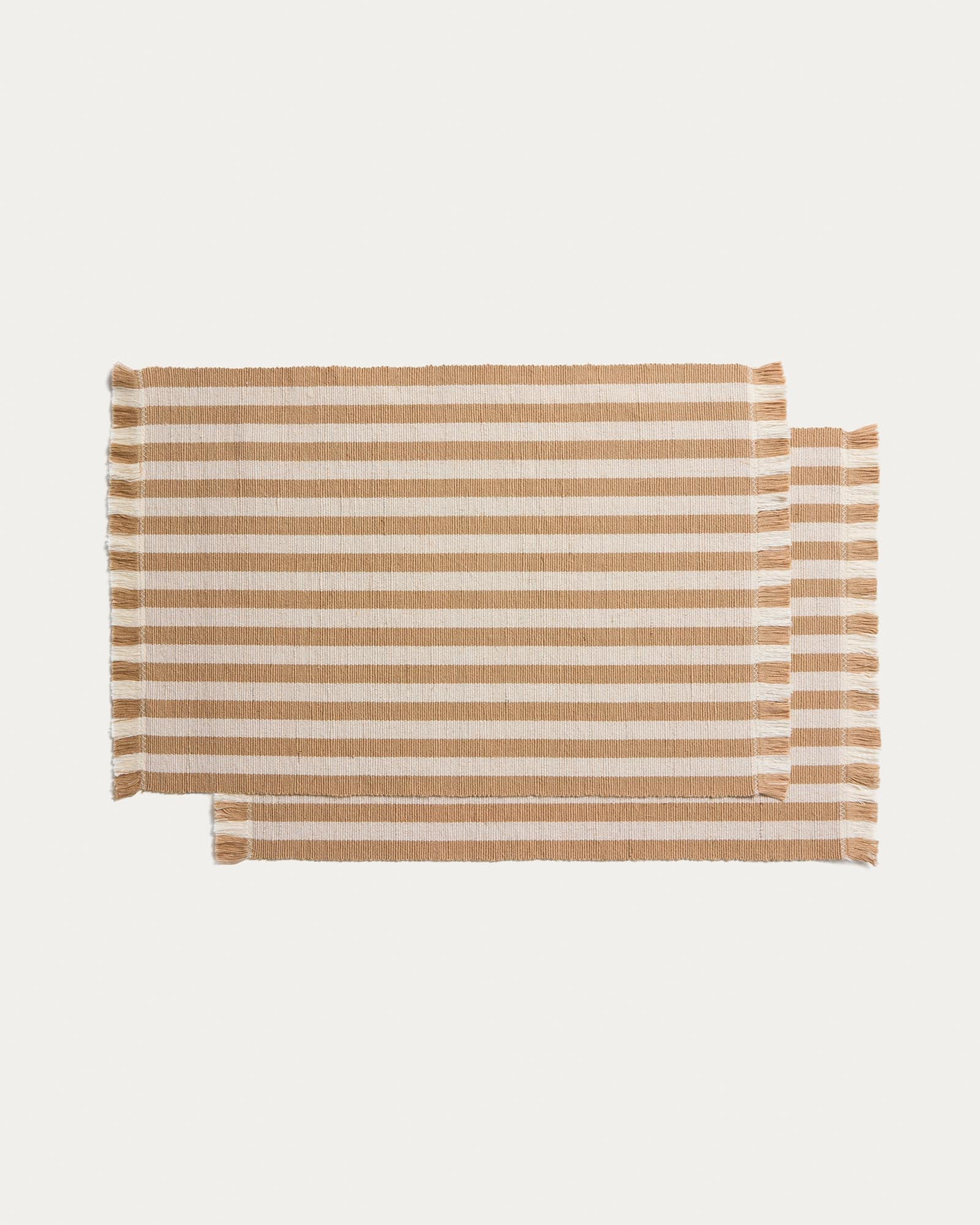Set Daltan mit 2 Tischsets aus Baumwolle und Jute, beige gestreift, 35 x 50 cm in Beige präsentiert im Onlineshop von KAQTU Design AG. Tischset ist von Kave Home