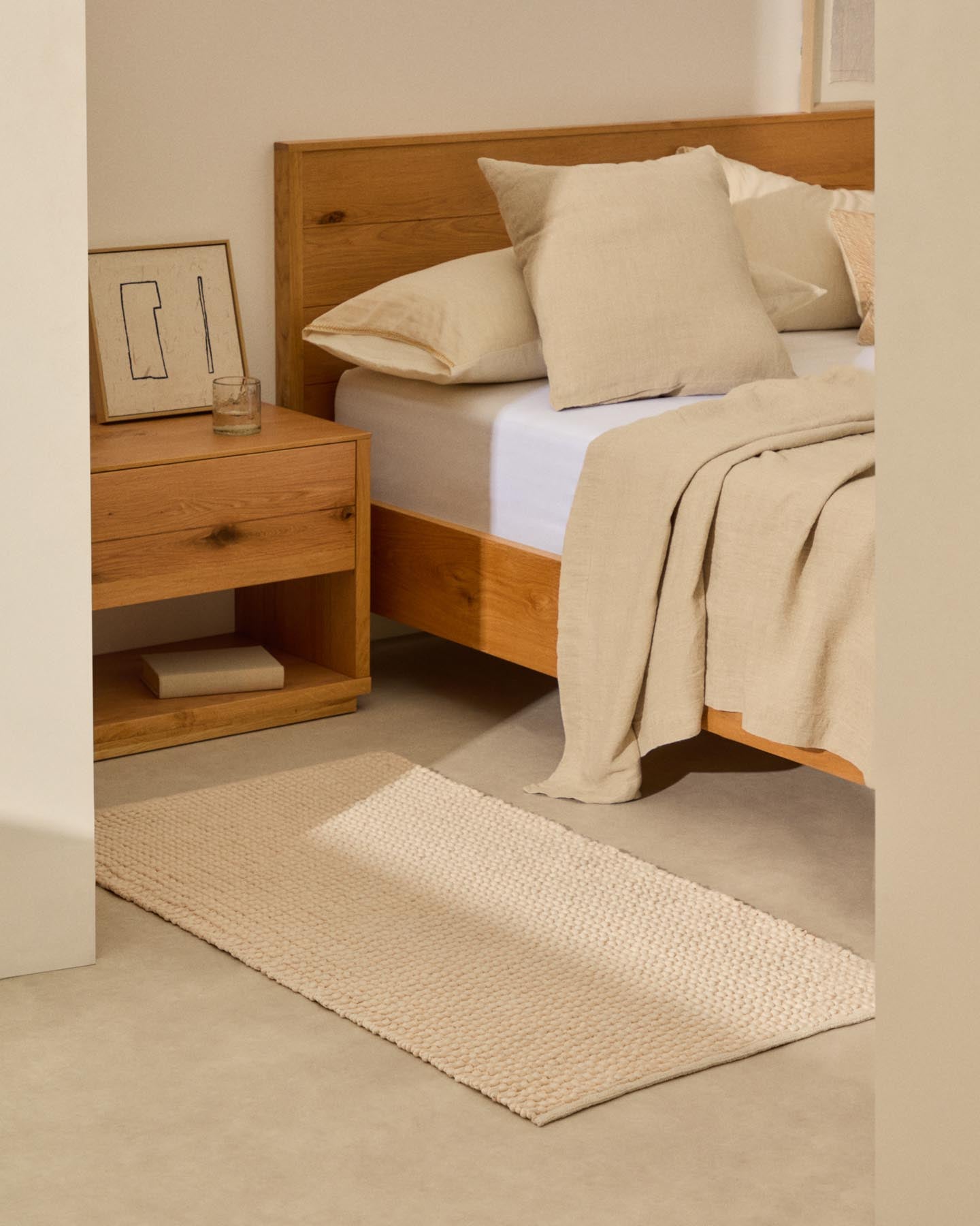 Teppichläufer Mascarell Baumwolle und Polyester weiss 70 x 140 cm in Weiss präsentiert im Onlineshop von KAQTU Design AG. Teppich ist von Kave Home