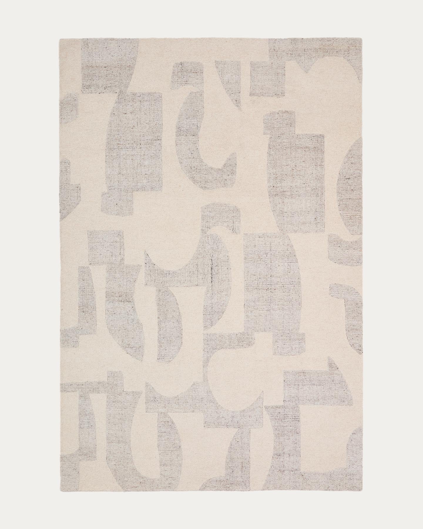 Wollmix-Teppich Norela mit Jacquard-Muster, grau 300 x 200 cm in Grau präsentiert im Onlineshop von KAQTU Design AG. Teppich ist von Kave Home