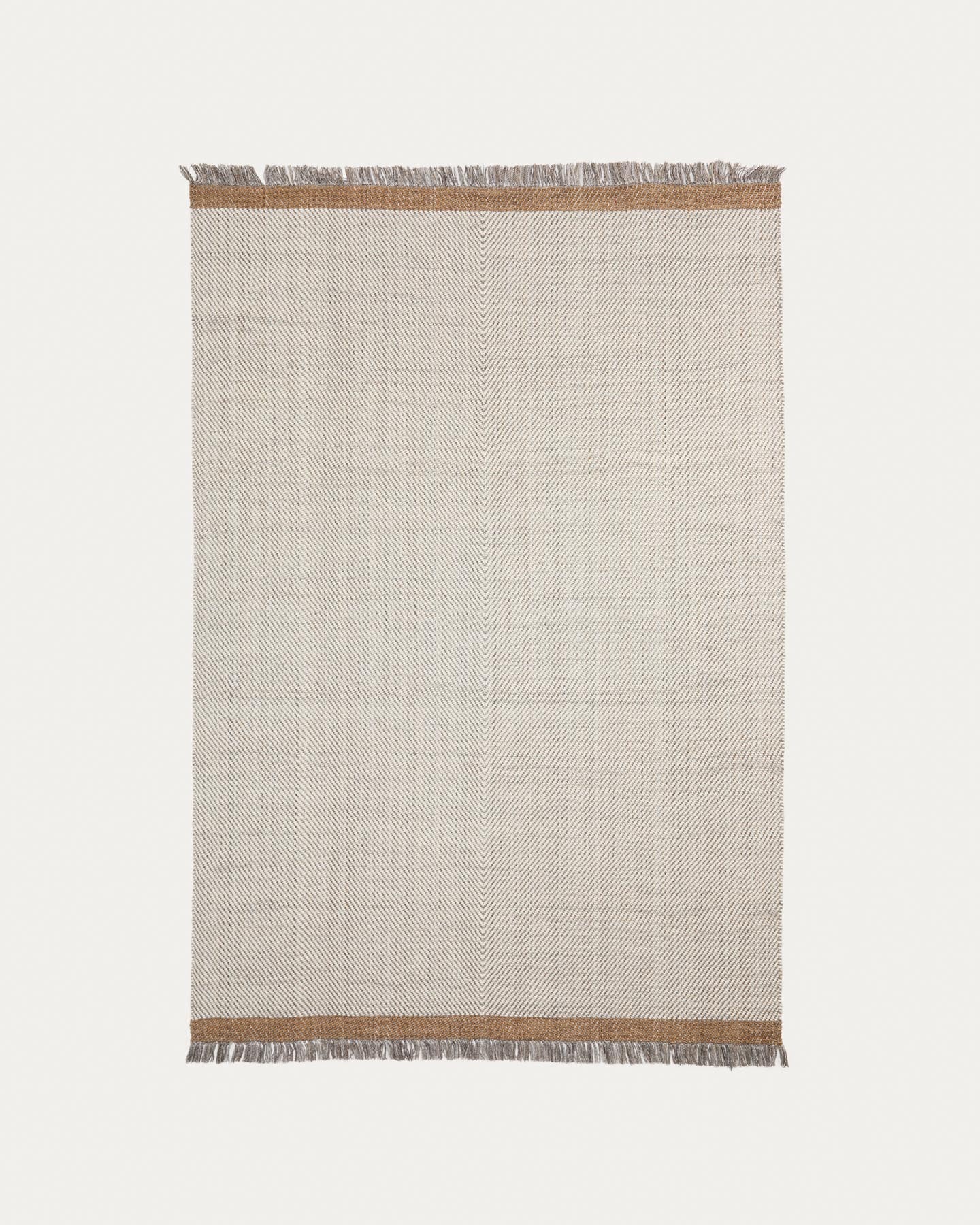 Wollteppich Brina mit Jacquard-Fischgrätmuster, beige, 230 x 160 cm in Beige präsentiert im Onlineshop von KAQTU Design AG. Teppich ist von Kave Home