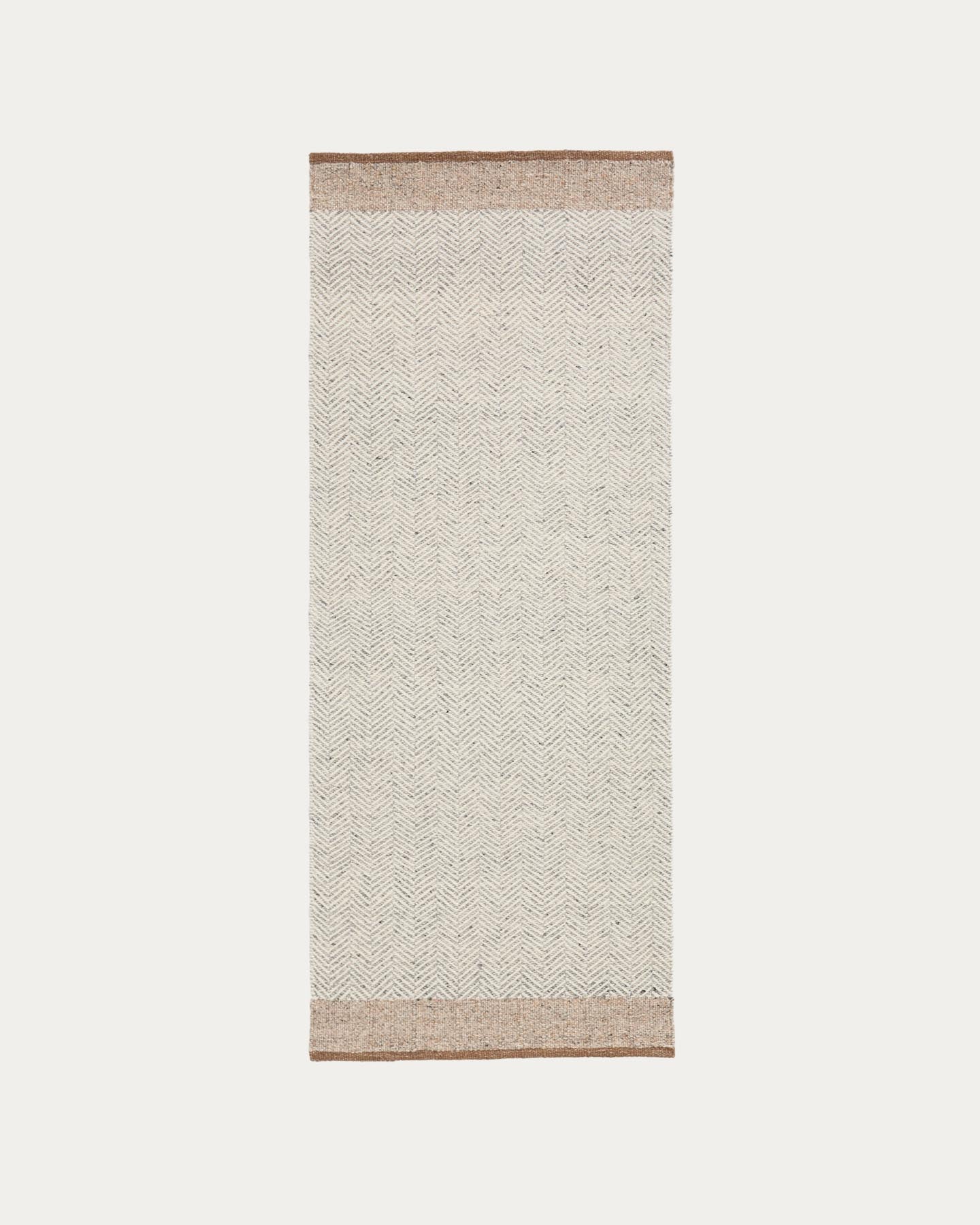 Läufer aus Wolle Nifelia mit Jacquard-Muster, beige, 200 x 80 cm in Beige präsentiert im Onlineshop von KAQTU Design AG. Teppich ist von Kave Home
