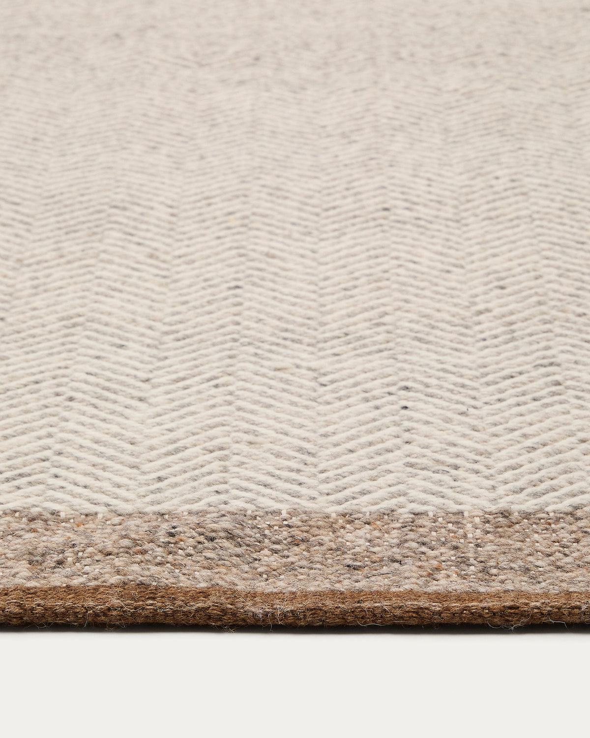 Läufer aus Wolle Nifelia mit Jacquard-Muster, beige, 200 x 80 cm in Beige präsentiert im Onlineshop von KAQTU Design AG. Teppich ist von Kave Home