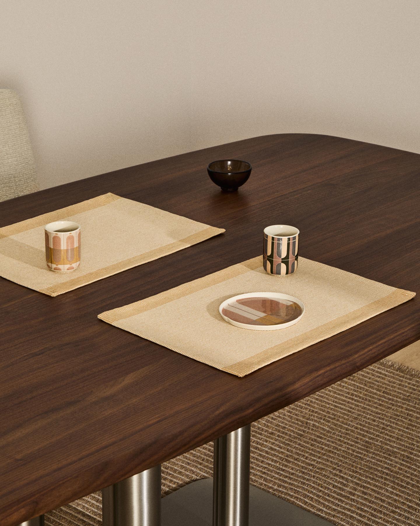 Set Briven mit 2 Tischdecken aus 100 % Baumwolle, Beige, 35 x 50 cm in Beige präsentiert im Onlineshop von KAQTU Design AG. Tischset ist von Kave Home