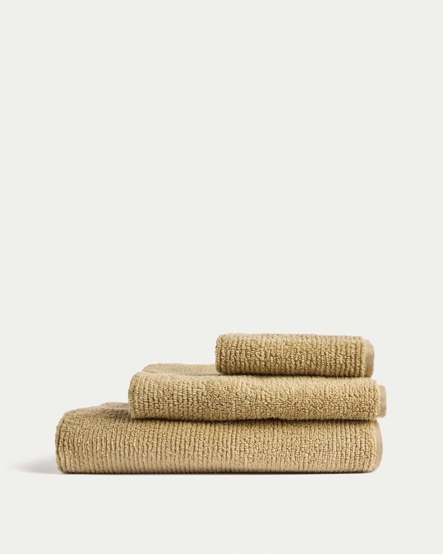 Toilettenhandtuch Olvira aus 100 % Baumwolle mit Jacquard-Muster, dunkelgrün, 30 x 50 cm in Dunkelgrün präsentiert im Onlineshop von KAQTU Design AG. Handtuch ist von Kave Home