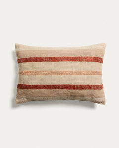 Kissenbezug Taraia aus Baumwolle und Viskose in Terracotta und Beige 40 x 60 cm