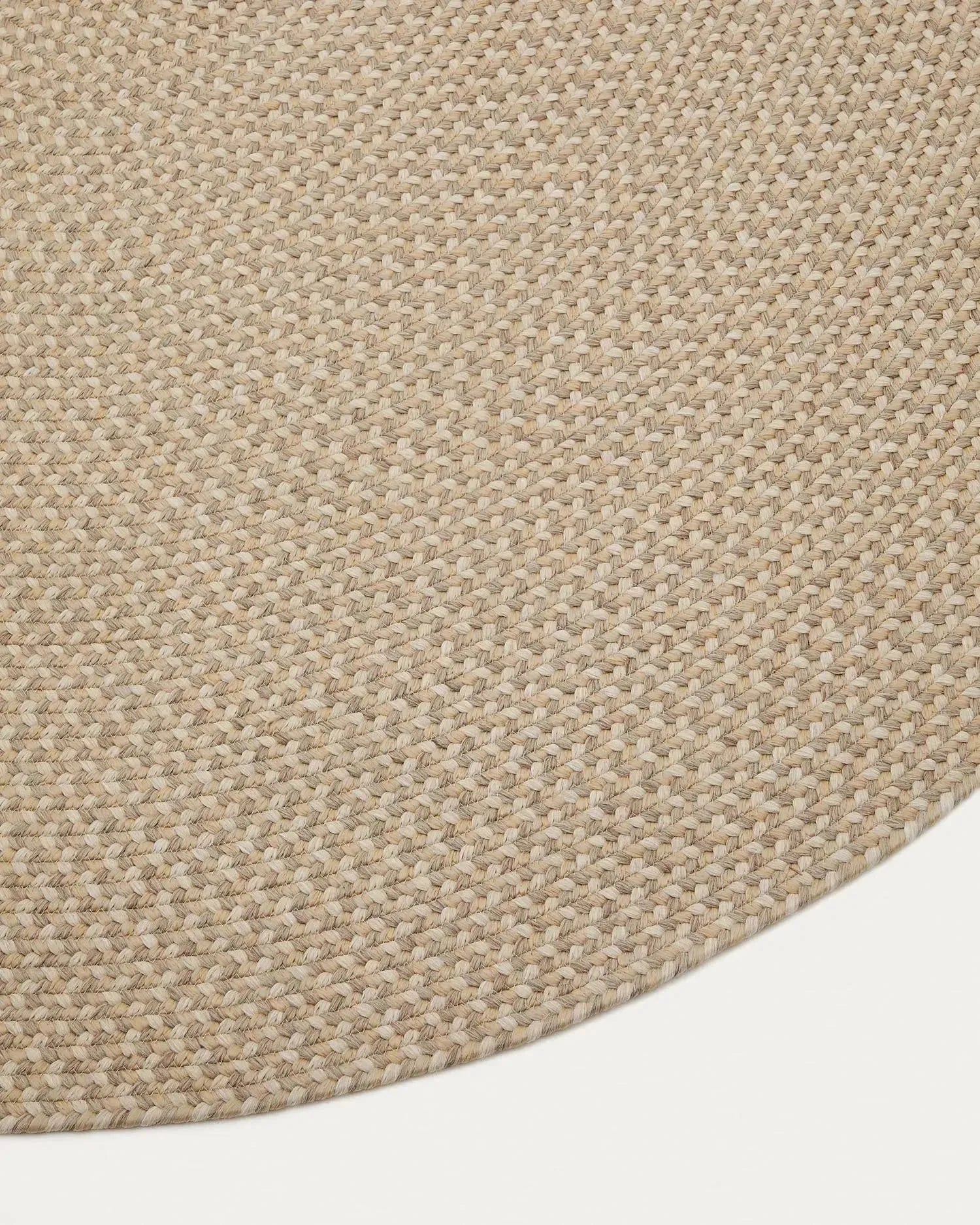 Ovaler Rodhe Teppich aus 100% recyceltem PET, beige, 160x230 cm, von Kave Home. Nachhaltig und stilvoll für Ihr Zuhause.
