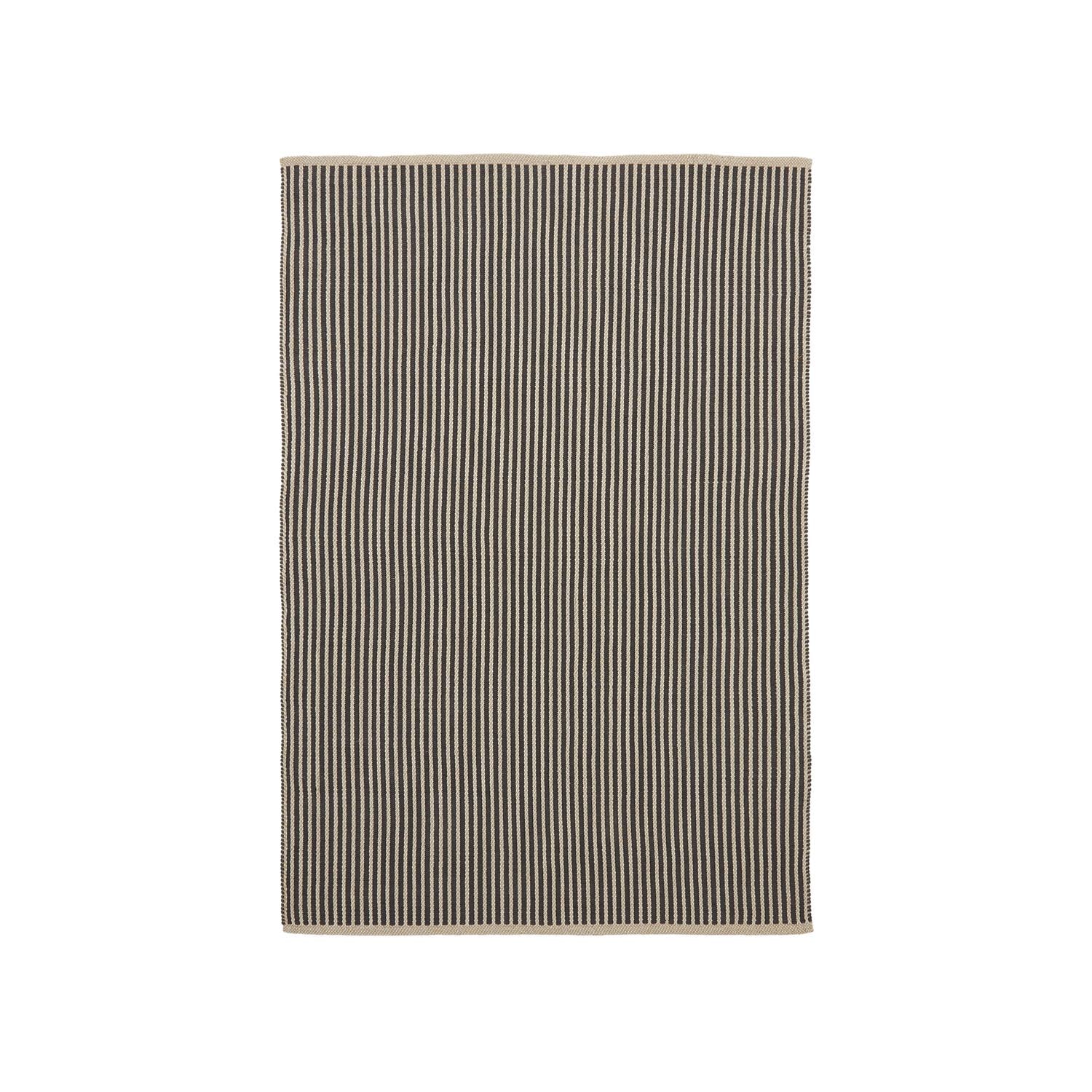 Moderner Satanca Outdoor-Teppich 160x230 cm, beige-schwarz gestreift, wasserabweisend, pflegeleicht, ideal für Terrasse.