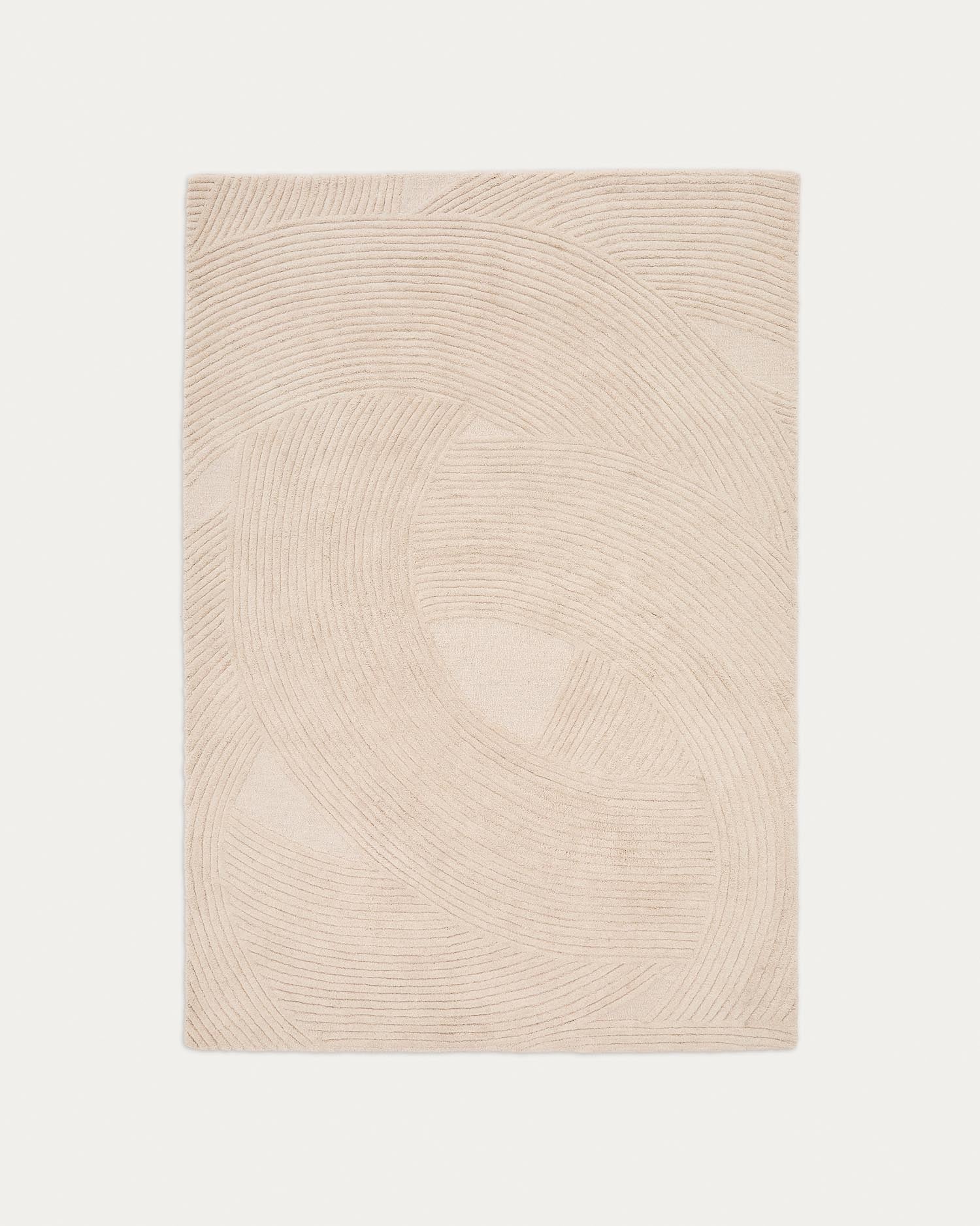 Eleganter weisser Wollteppich 160x230 cm, Jacquard-Design, weich, langlebig, pflegeleicht, ideal für jeden Raum.