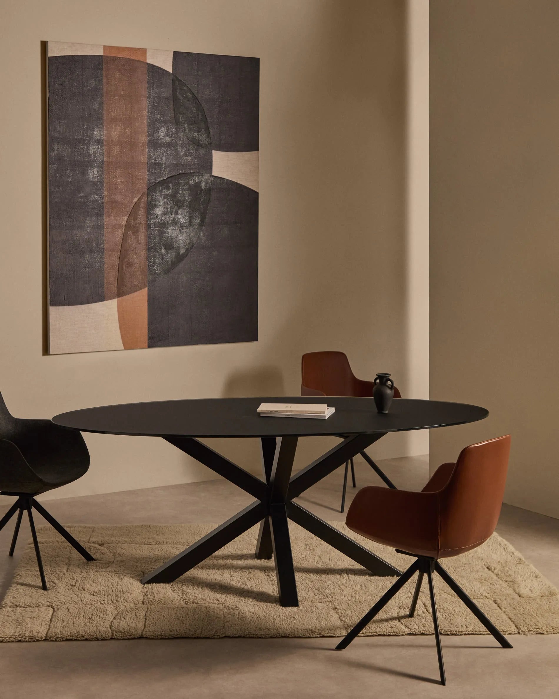 Hochwertiger Wollteppich Nak Jacquard in Ecru, 200x300 cm, von Kave Home. Ideal für moderne und elegante Wohnräume.