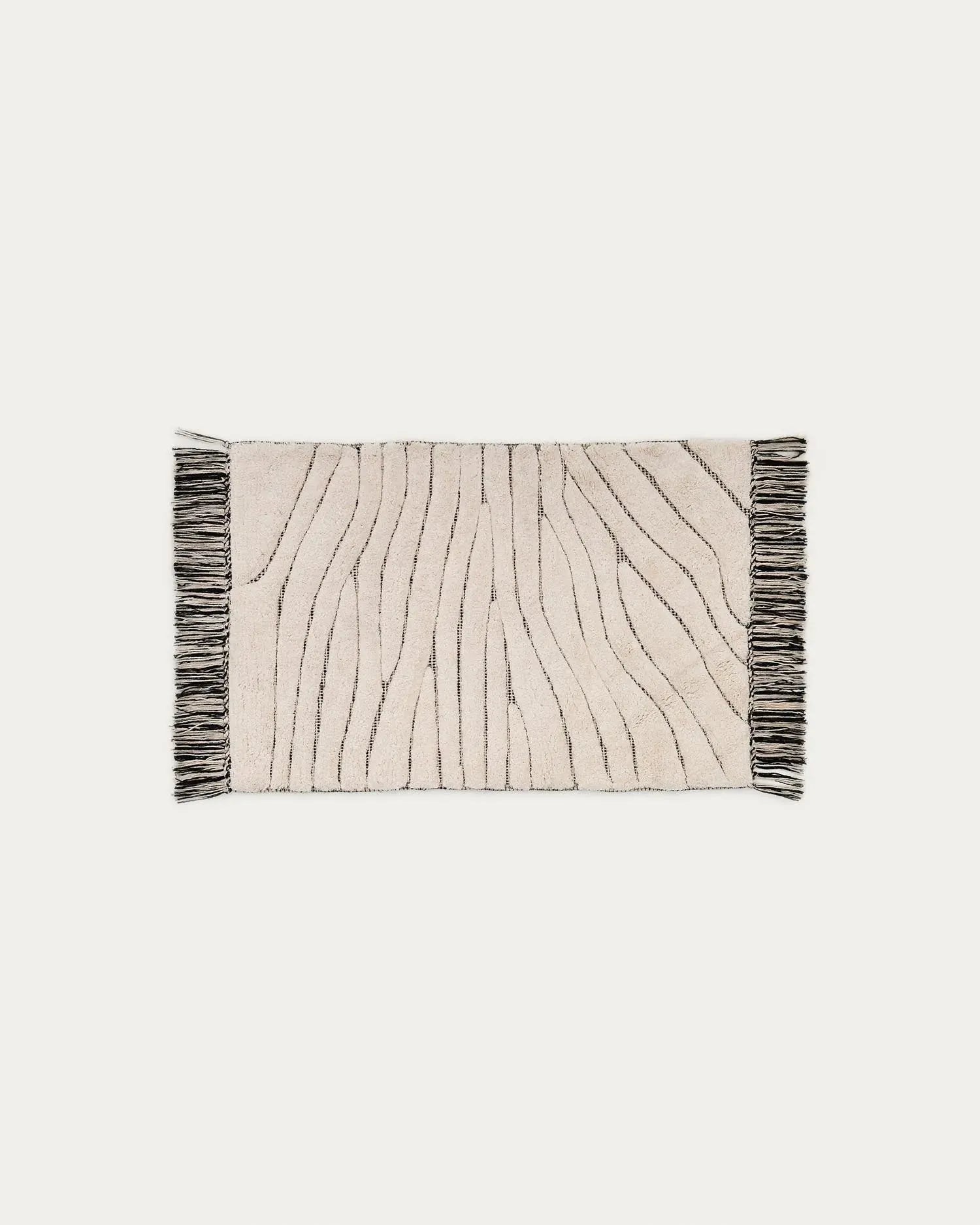 Elegante Badematte Crilda aus 100% Baumwolle, 50x70 cm, weiß. Organisches Design, saugfähig, langlebig. Perfekt für jedes Bad.