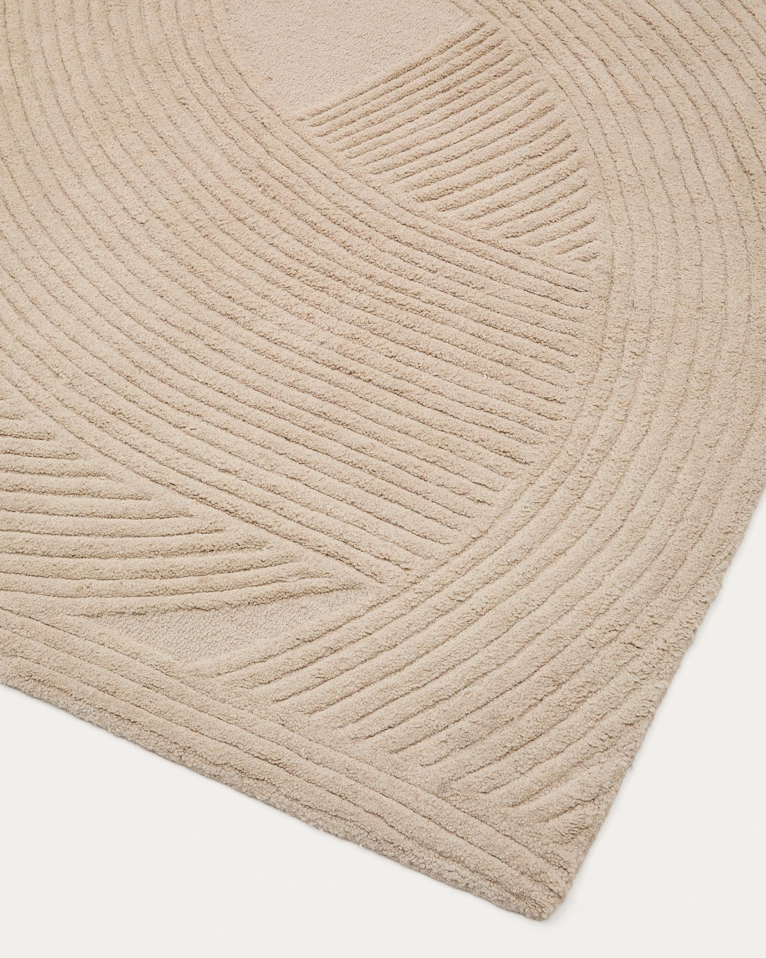 Teppich Domm aus Wolle weiß 200 x 300 cm in Beige präsentiert im Onlineshop von KAQTU Design AG. Teppich ist von Kave Home
