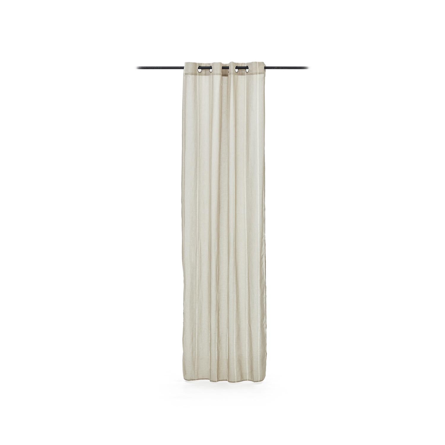 Eleganter beiger Vorhang 140x260 cm von Kave Home: Hochwertige Naturfasern, stilvoll, pflegeleicht, für einladende Räume.
