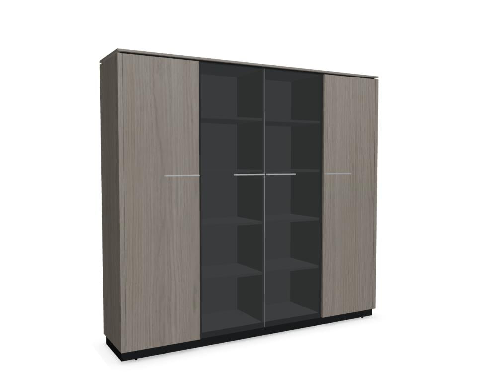 Status X5567 - Vitrine in Eiche Grau präsentiert im Onlineshop von KAQTU Design AG. Vitrine ist von Mdd