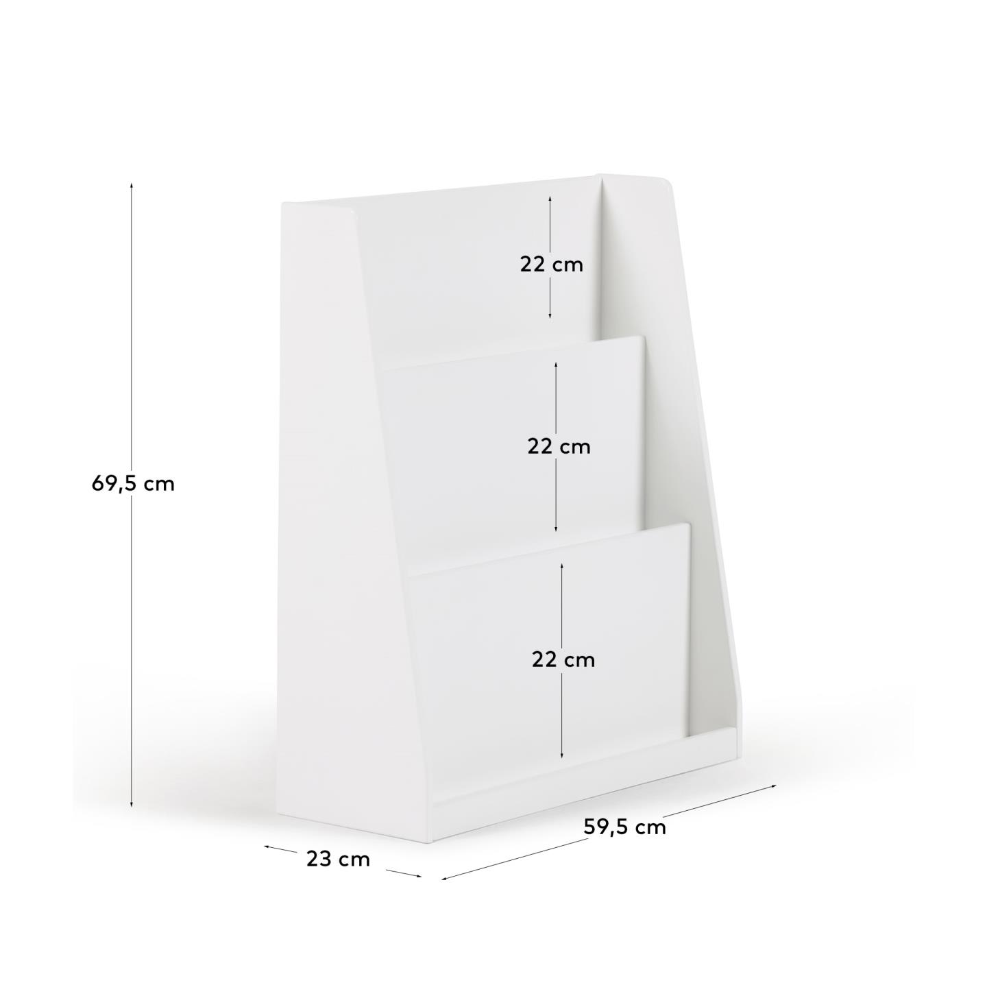 Elegantes Adiventina Bücherregal aus weißem MDF, 59,5 x 69,5 cm, von Kave Home. Perfekt für stilvolle und funktionale Wohnräume.
