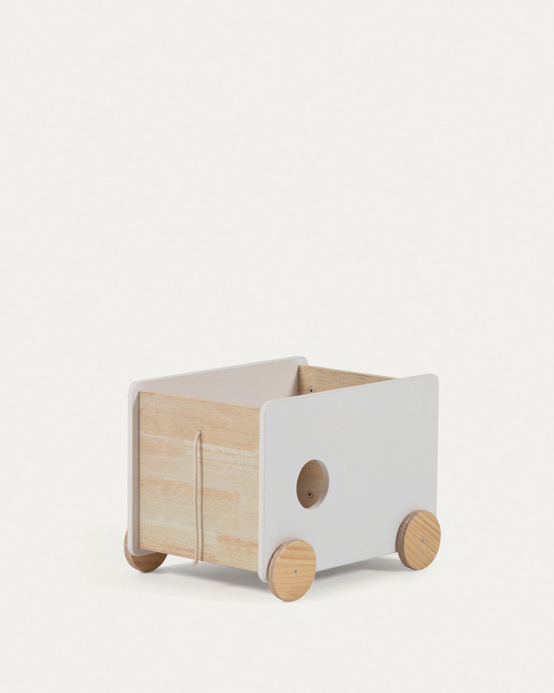 3D-Modell: Bianina Aufbewahrungswagen, Kiefernholz, weißes MDF, mobil, ideal für Kinderzimmer, Spielzeug & Bücher.