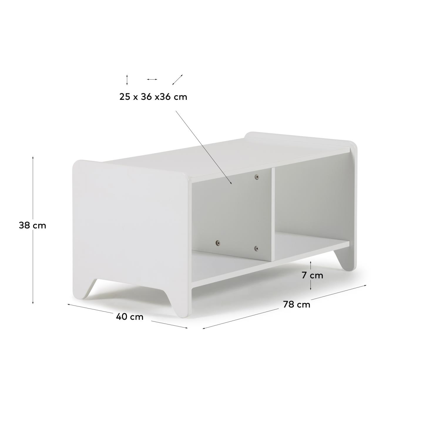 Das Nunila Aufbewahrungsmöbel von Kave Home aus weißem MDF bietet stilvolle und funktionale Aufbewahrung auf 78 cm Breite.