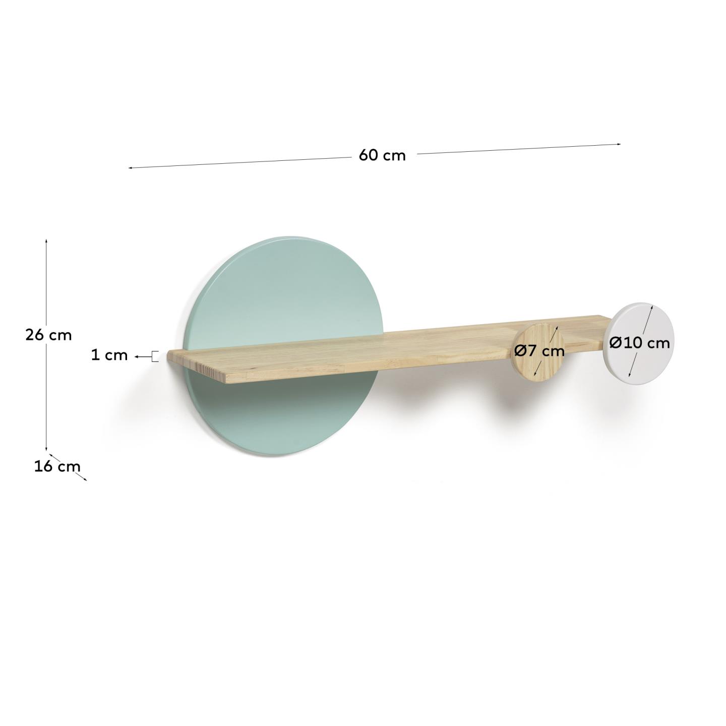 Das Diti Regal kombiniert Kiefernholz mit weißem und türkisem MDF für ein frisches, kinderfreundliches Design.