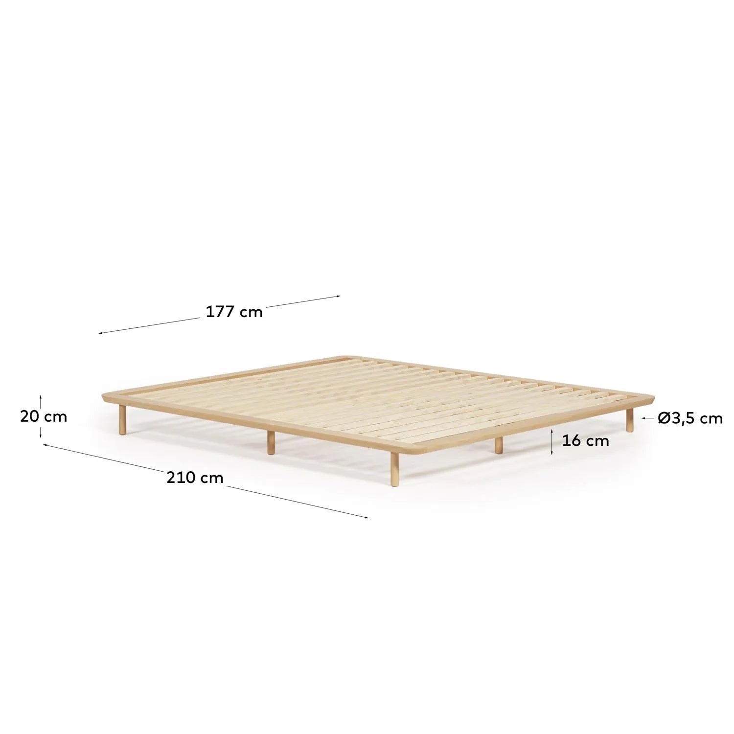 Elegantes Anielle Bett aus Esche, perfekt für 160x200 cm Matratzen.