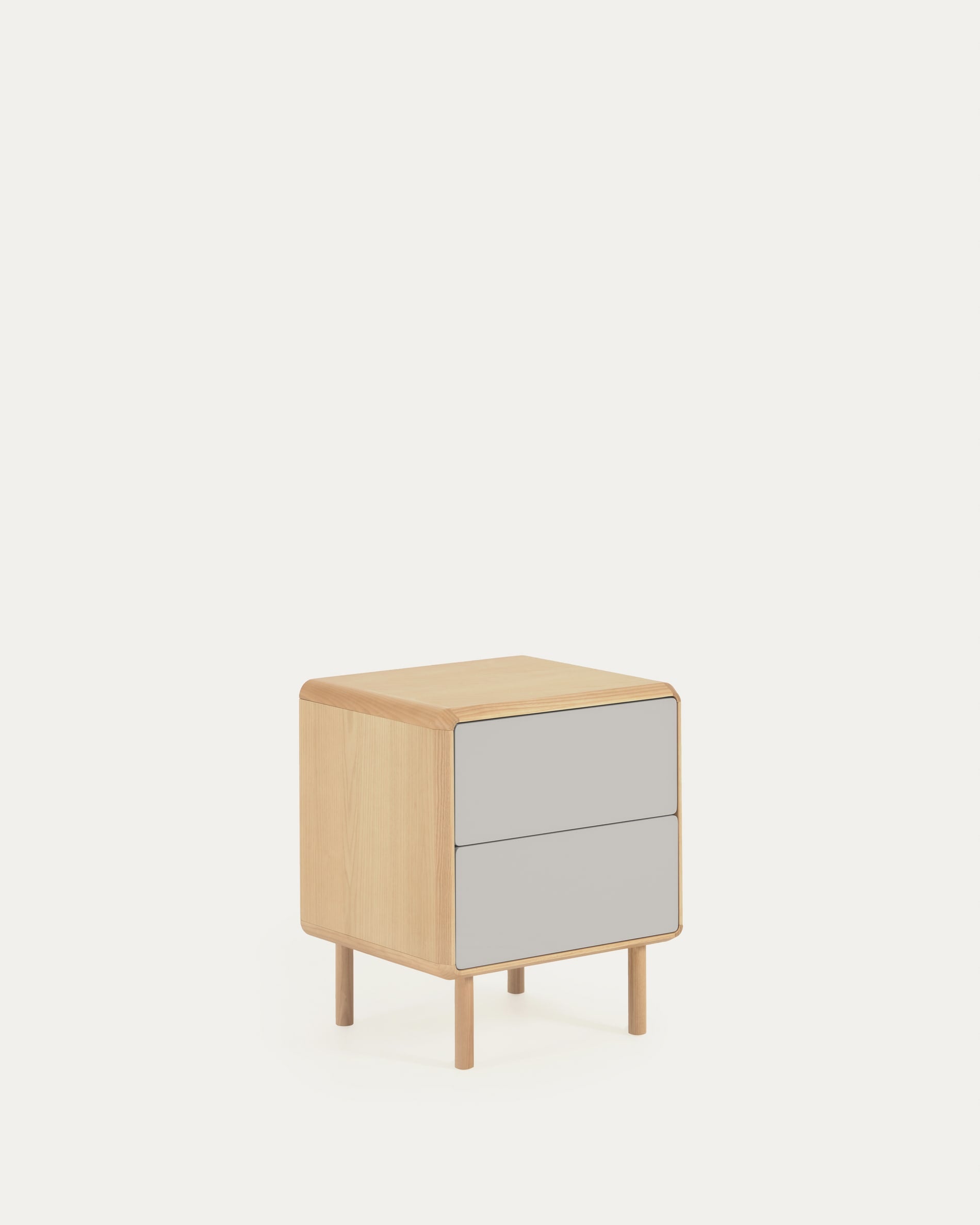 3D-Modell des Anielle Nachttischs aus Esche, 50x58,4 cm, modernes Design, langlebig, stilvolle Ablage, für AR geeignet.