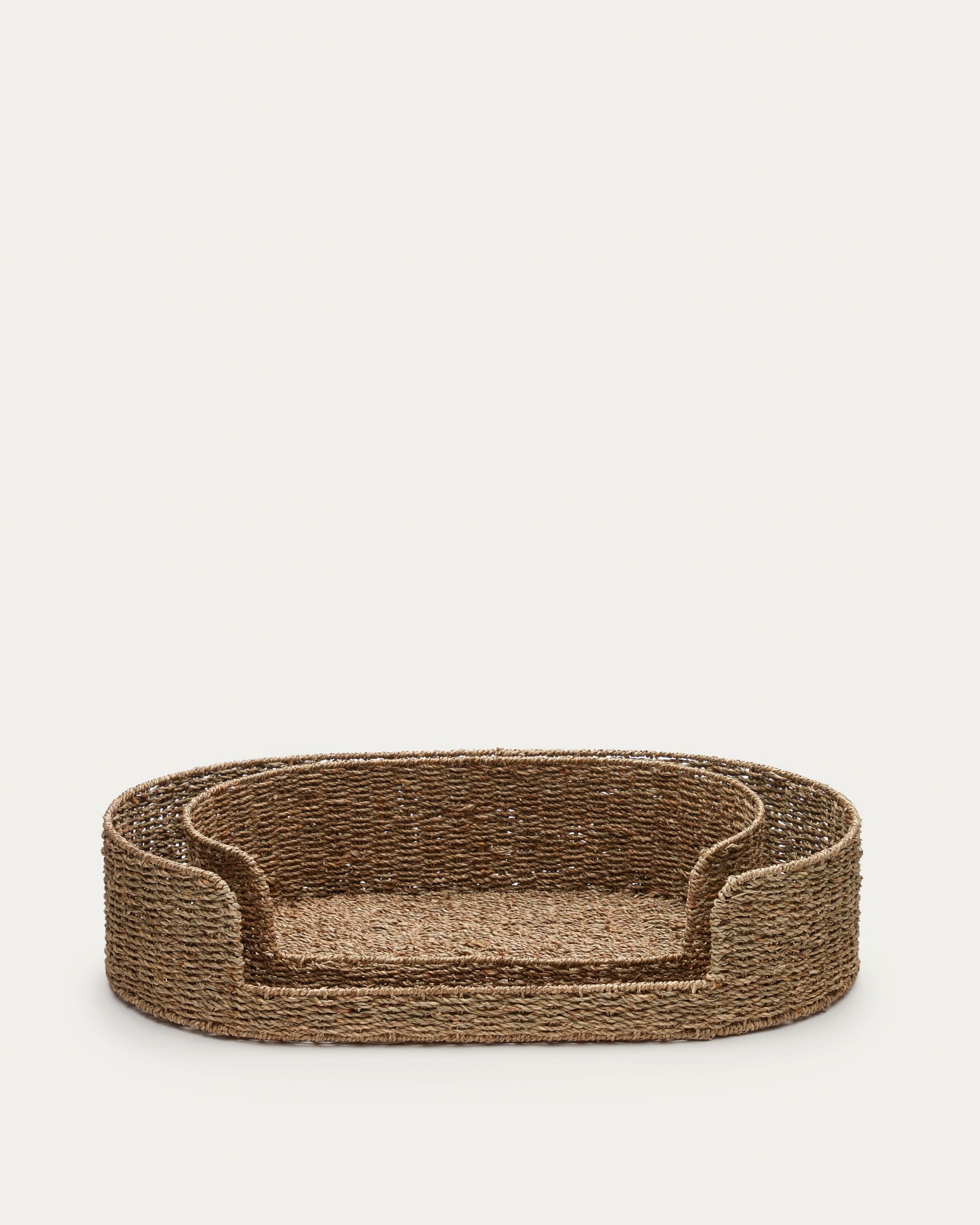 Komfortables Haustierbett aus Naturfasern, Ø 80 x 45 cm, von Kave Home. Perfekt für große Haustiere, nachhaltig und stilvoll.