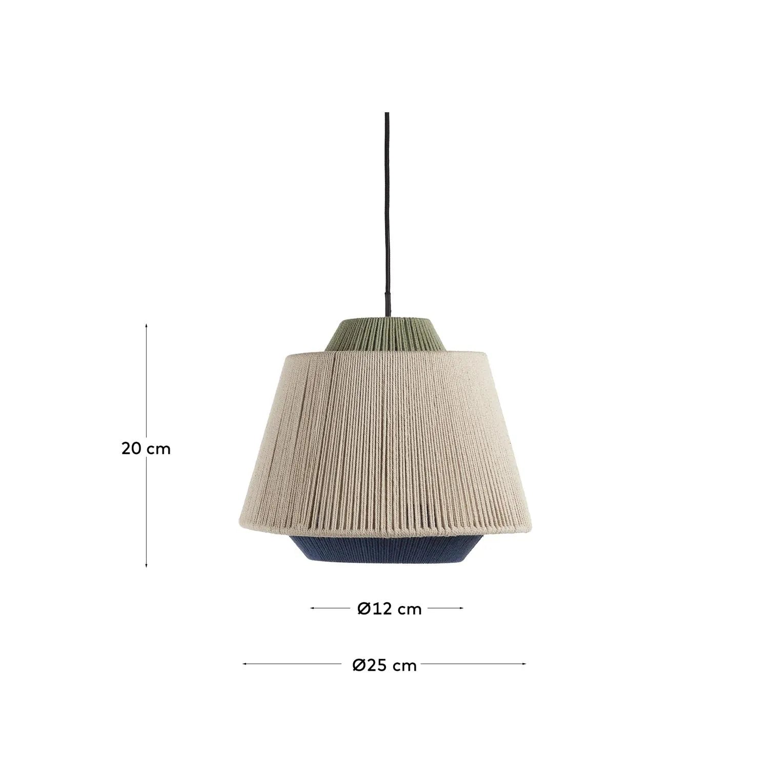 Deckenleuchte Yuvia aus Baumwolle mit Finish in Beige und Blau in Mehrfarbig präsentiert im Onlineshop von KAQTU Design AG. Deckenleuchte ist von Kave Home