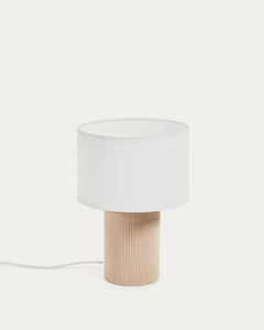 Bianella table lamp made of beige corduroy