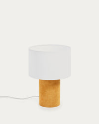 Bianella table lamp made of corduroy in mustard yellow