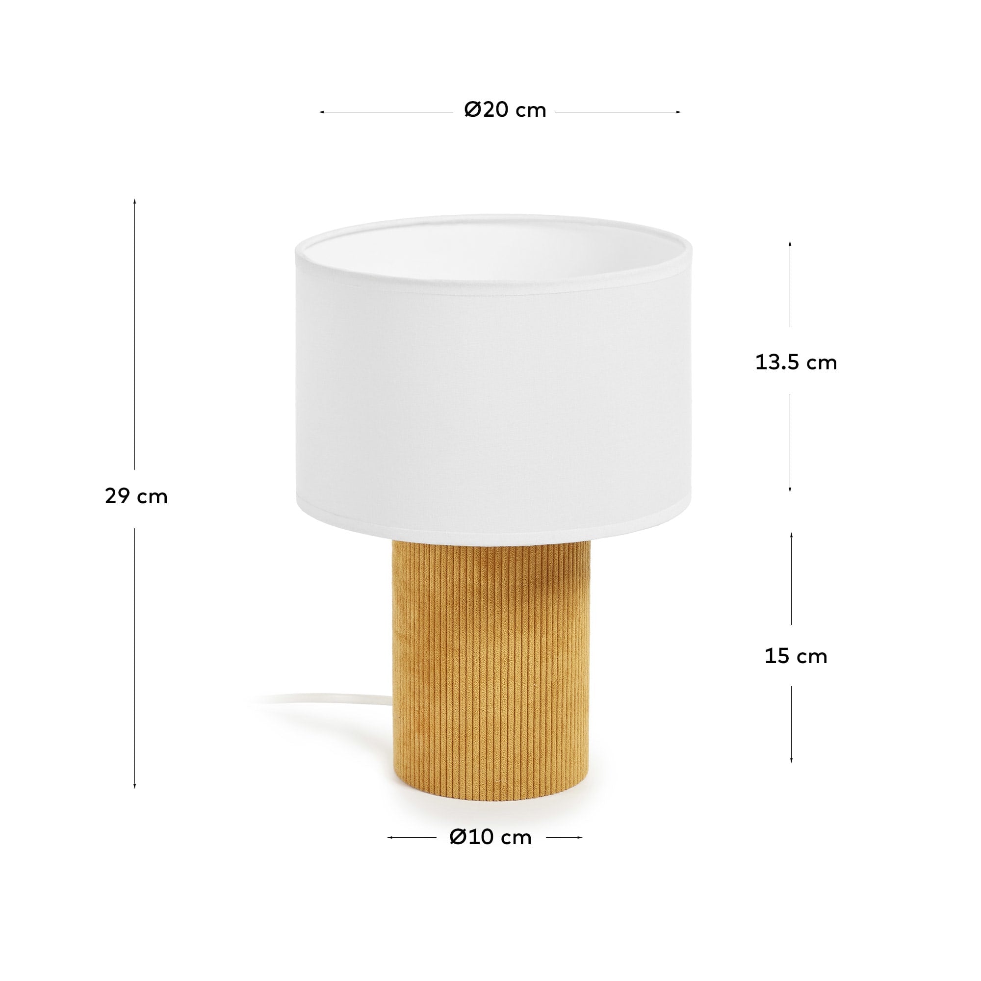 Die Tischlampe Bianella von Kave Home in senfgelb vereint modernes Design mit Funktionalität und schafft eine gemütliche Stimmung in jedem Raum.