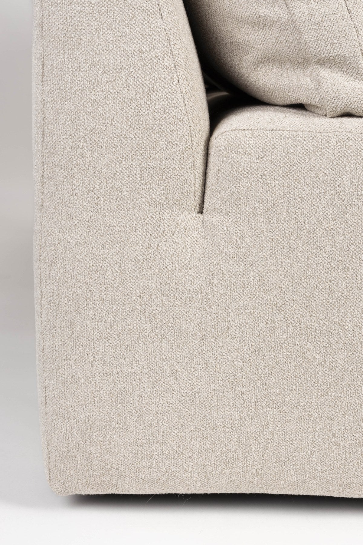 Gepolstertes Chaise-Longue-Sofaelement in Sand mit Off-White Polyesterbezug und Polyurethan-Füllung, modulares Sofadesign von Zuiver.