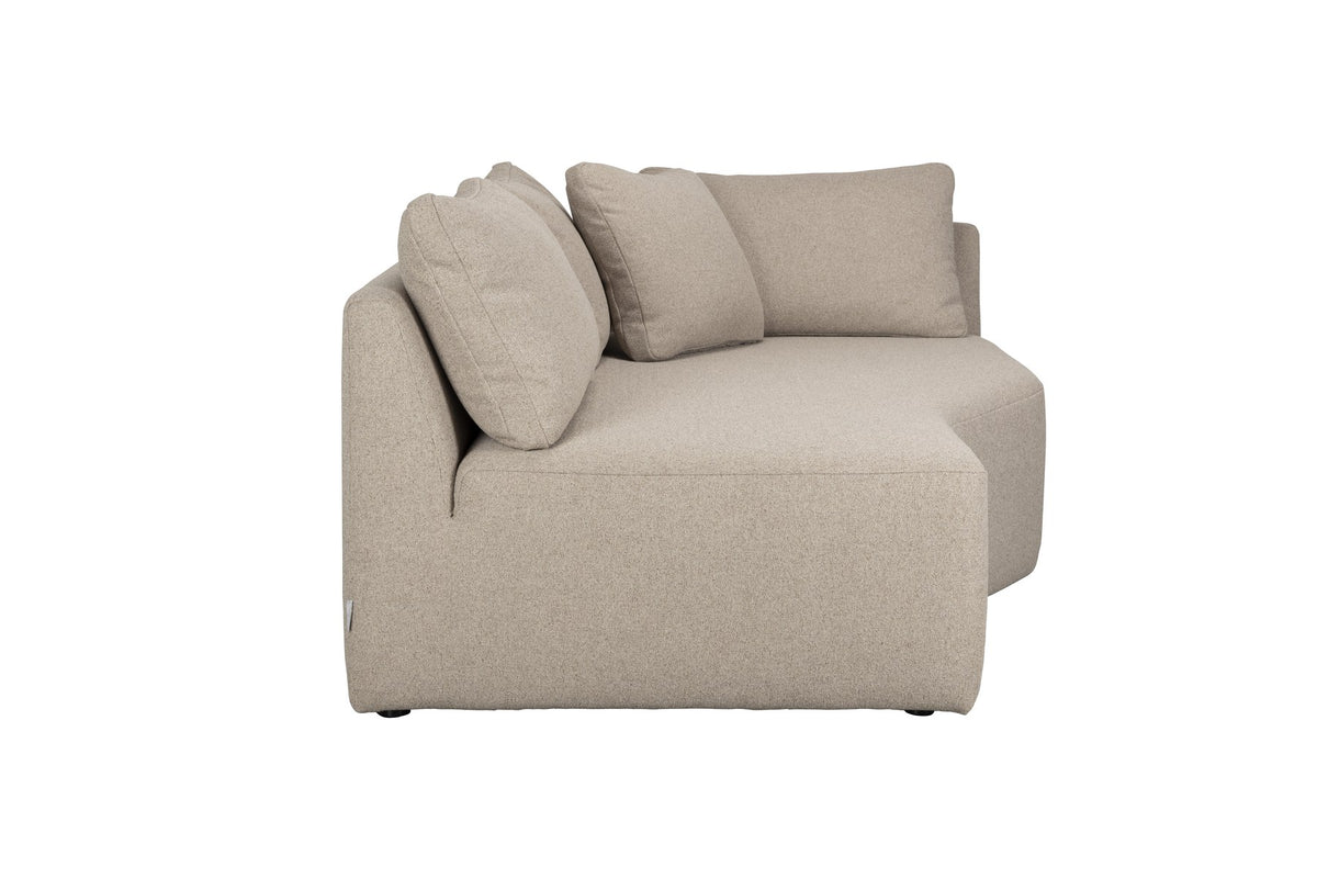 Beige Chaiselongue-Sofaelement Prosper von Zuiver mit Polyesterbezug und Polyurethan-Füllung, modulares Design für Wohnzimmer