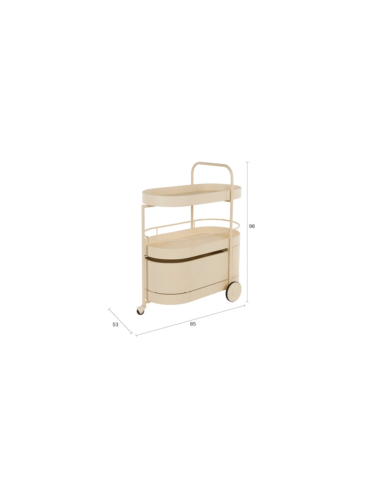 Trolley Wim in Beige präsentiert im Onlineshop von KAQTU Design AG. Servierwagen ist von Zuiver