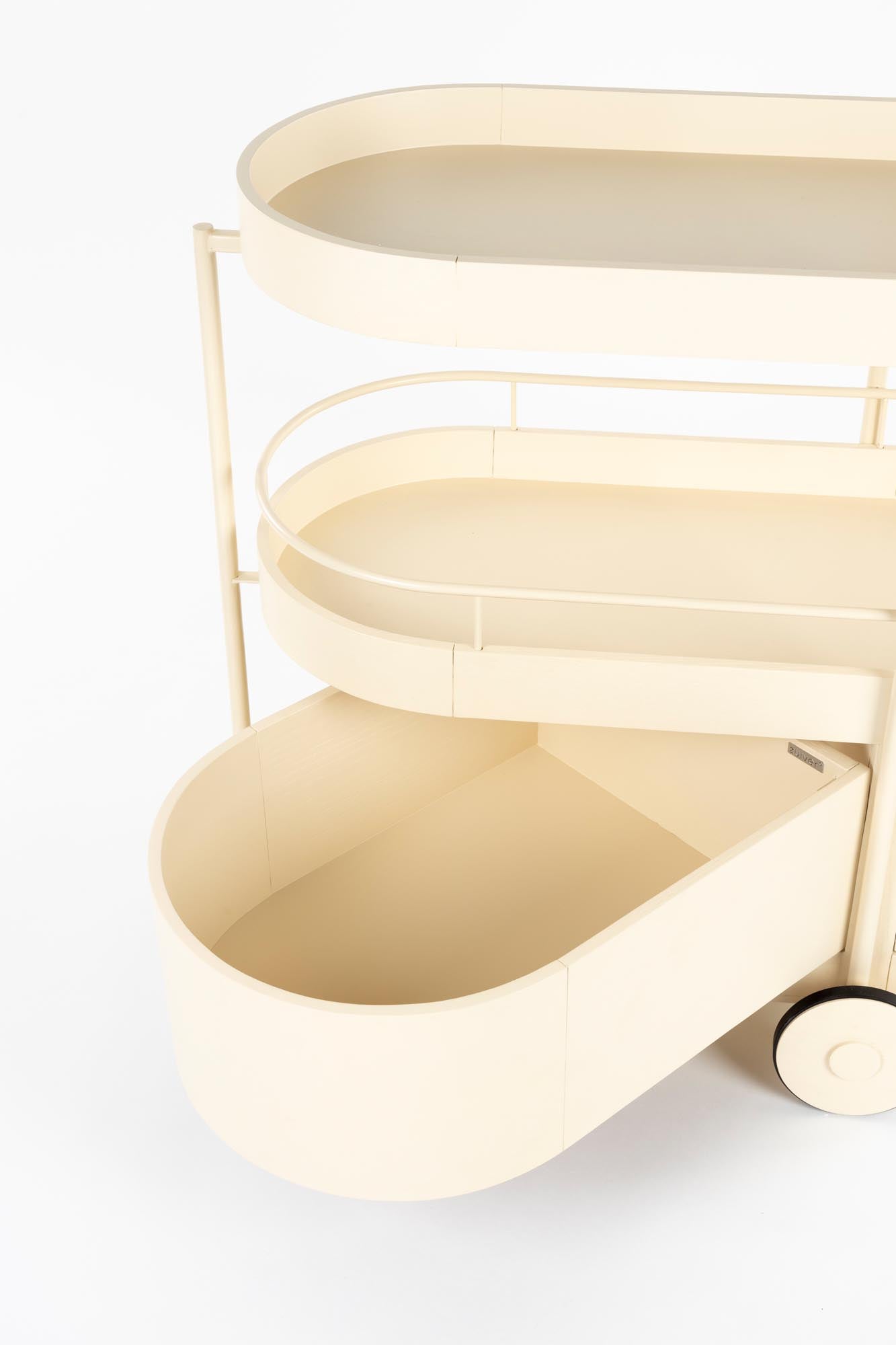 Trolley Wim in Beige präsentiert im Onlineshop von KAQTU Design AG. Servierwagen ist von Zuiver