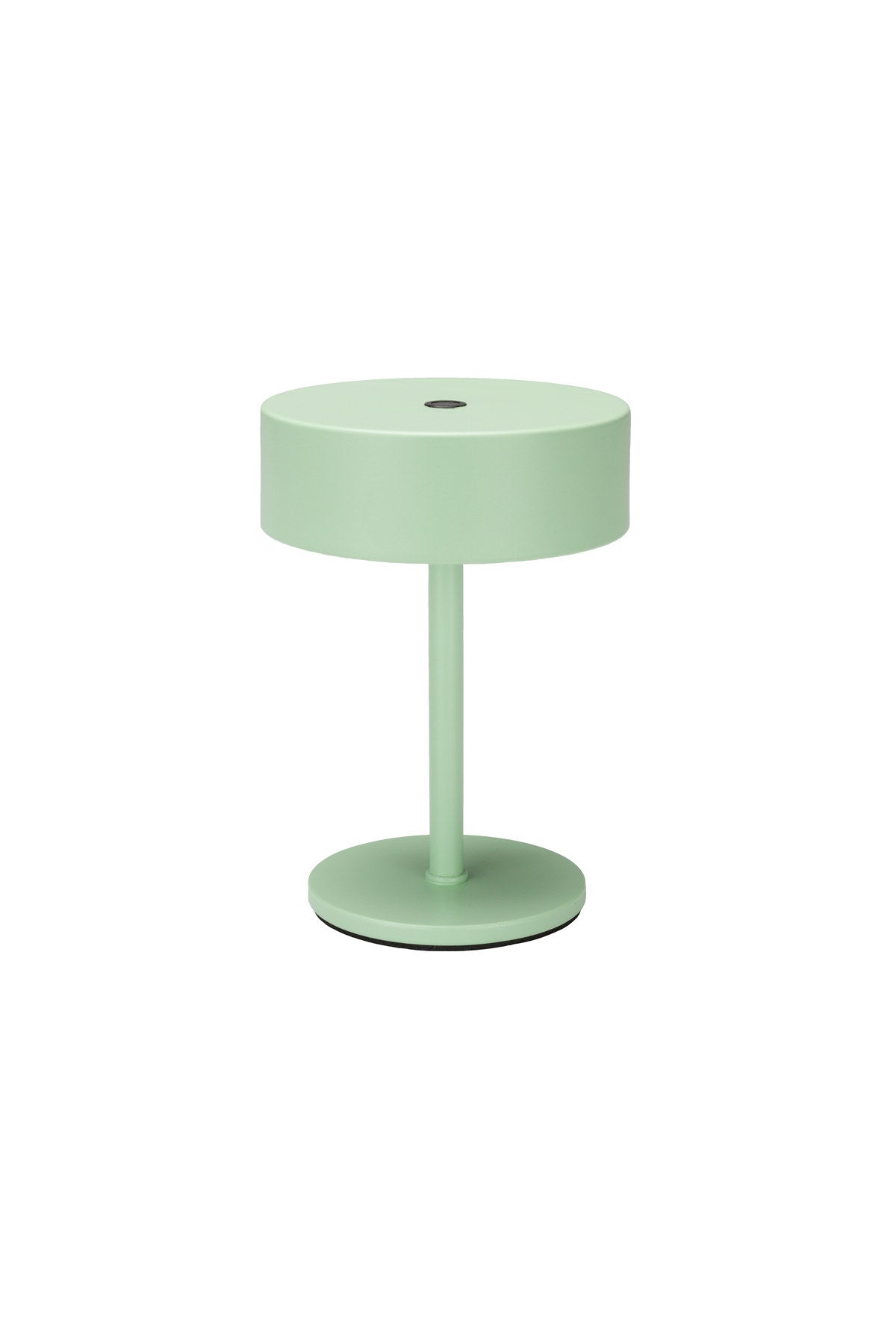 Kleine Tischleuchte Tischlampe Mini mit rundem flachem Schirm und quadratischer Eisenbasis