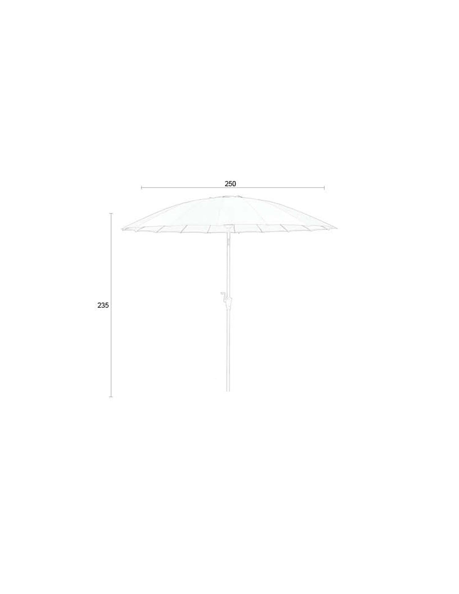 Eleganter Sonnenschirm aus Aluminium, robust und stilvoll, ideal für sonnige Tage im Garten oder auf der Terrasse.