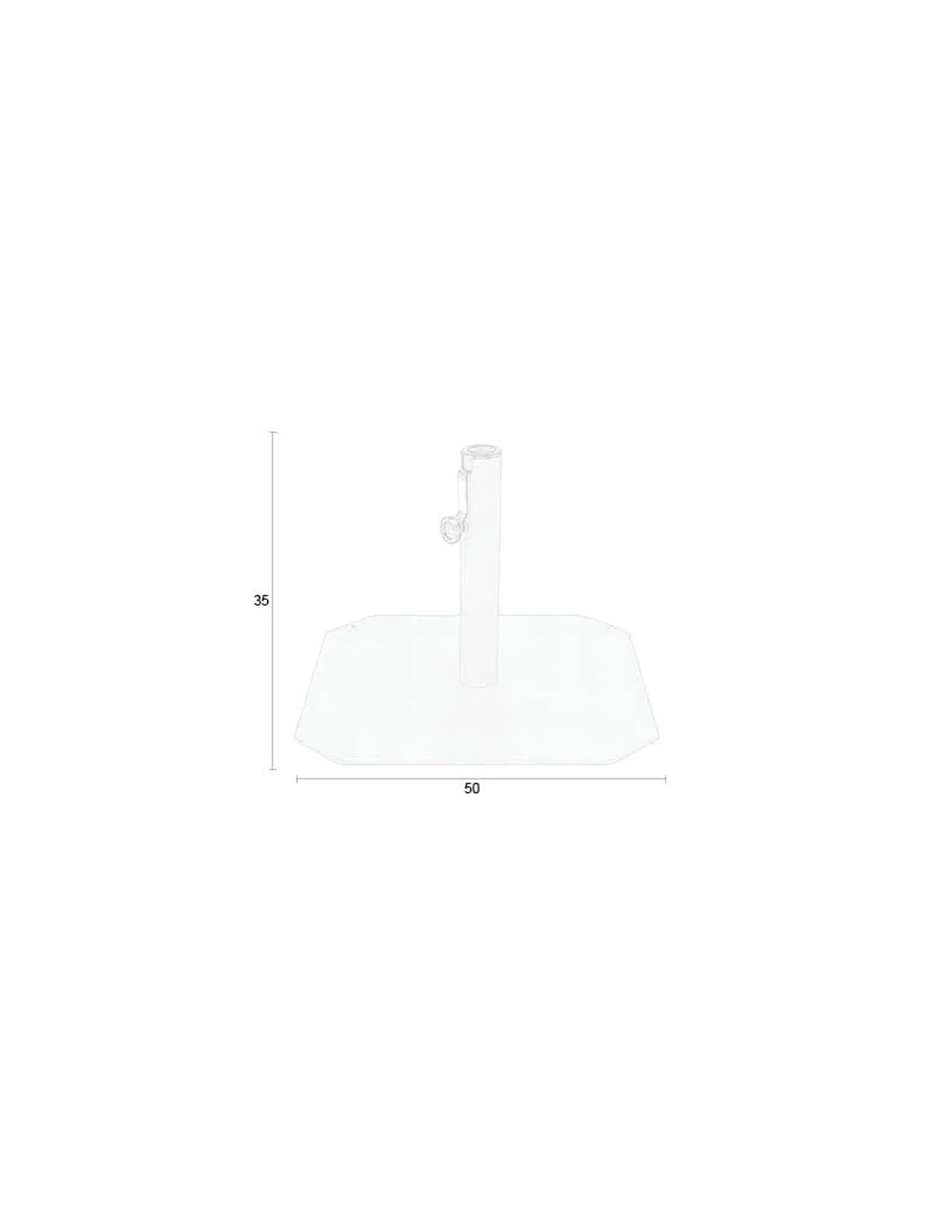 Die Sunshine Sunbrella Base von Zuiver ist ein eleganter, robuster Sonnenschirmständer für stilvolle Außenbereiche.