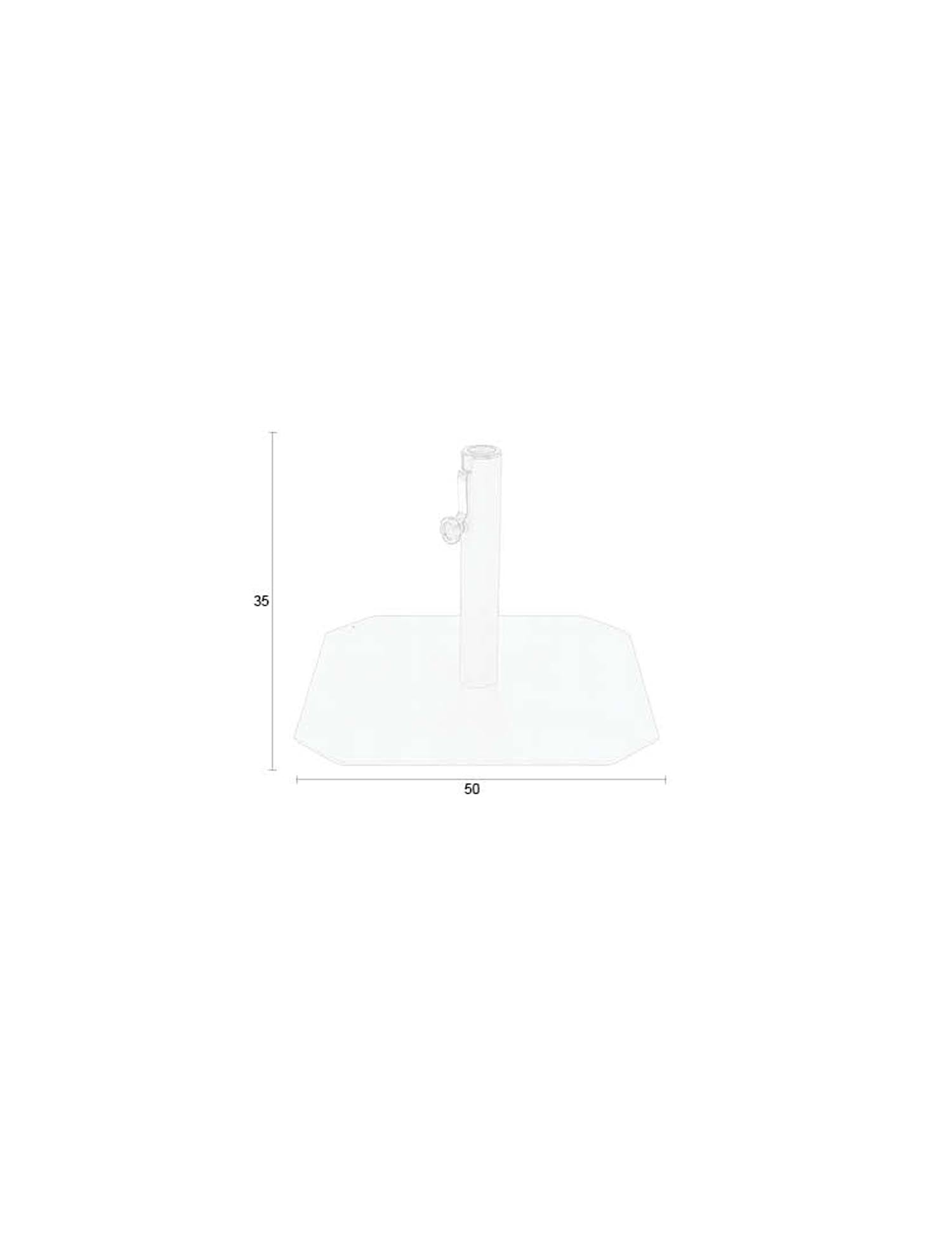 Die Sunshine Sunbrella Base von Zuiver ist ein eleganter, robuster Sonnenschirmständer für stilvolle Außenbereiche.