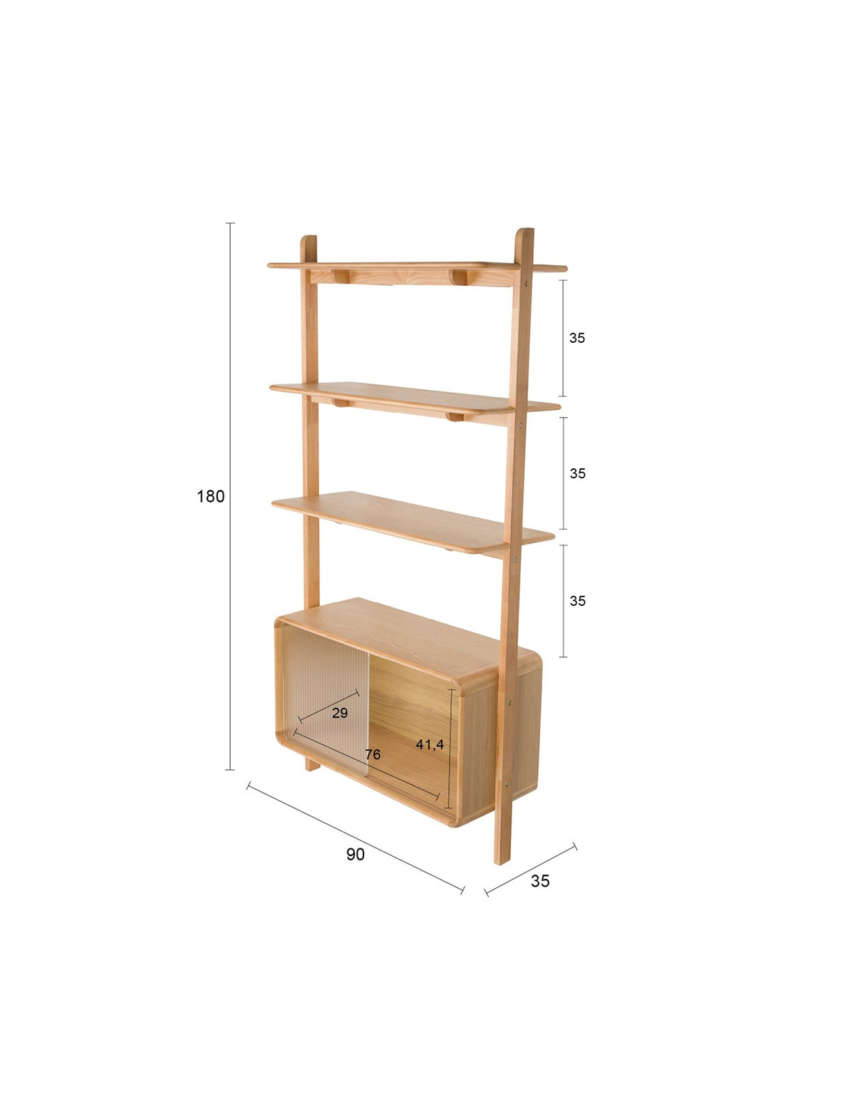 Regal Rise in Natur präsentiert im Onlineshop von KAQTU Design AG. Standregal ist von Zuiver
