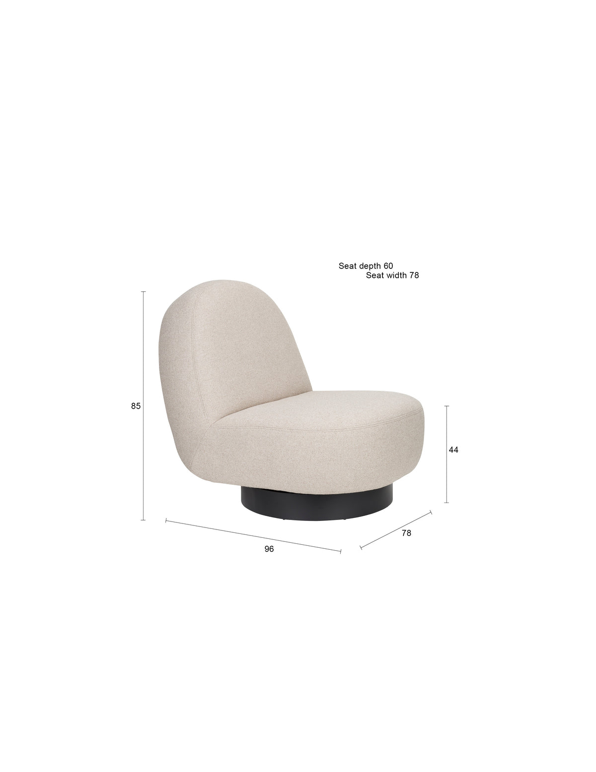 Sessel Eden in Off-White präsentiert im Onlineshop von KAQTU Design AG. Sessel ist von Zuiver
