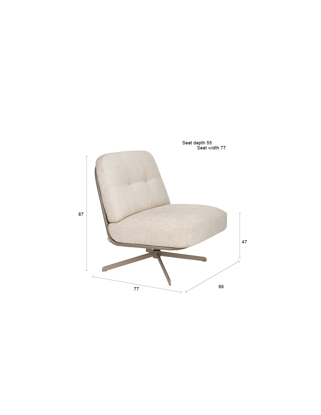 Sessel Benjamin in Beige präsentiert im Onlineshop von KAQTU Design AG. Sessel ist von Zuiver
