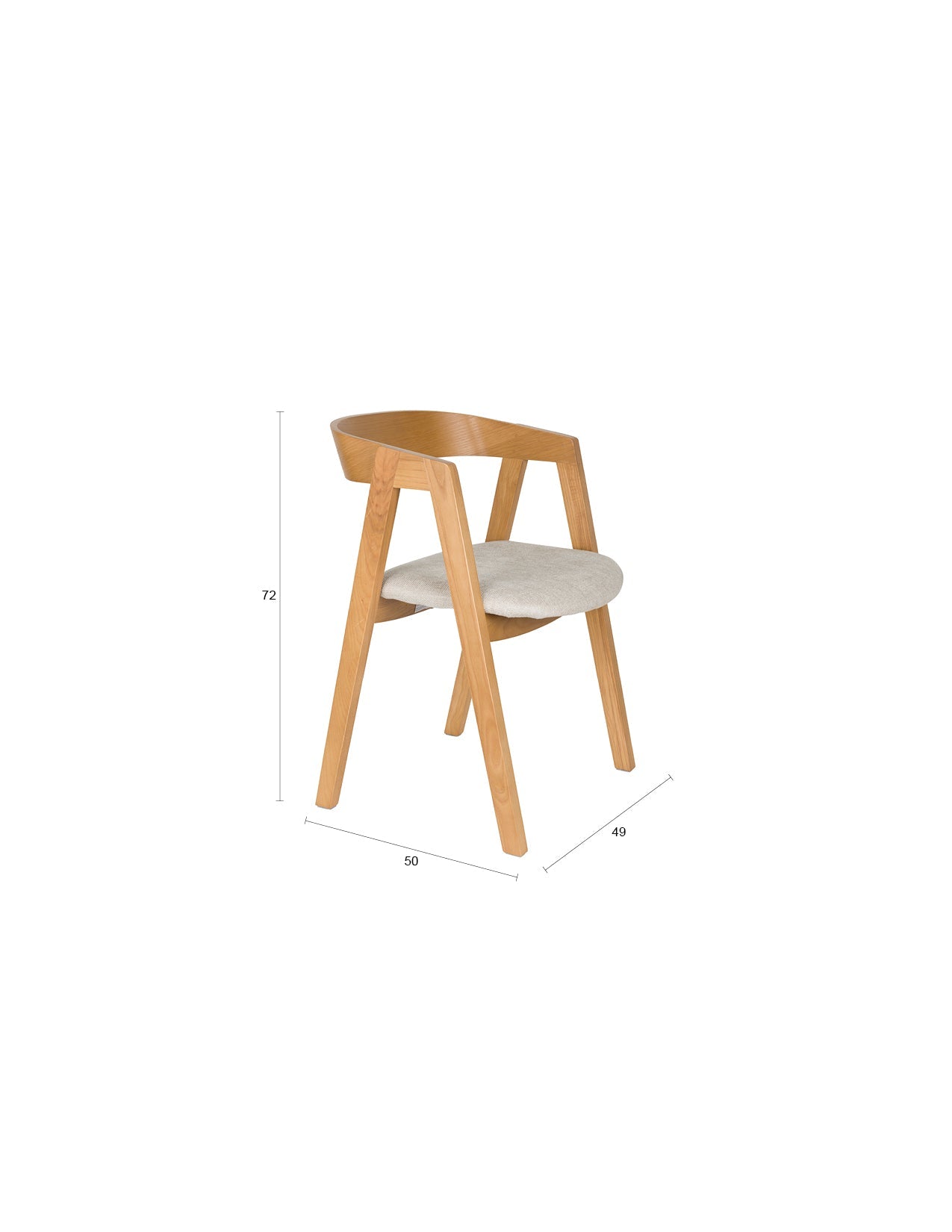 Stuhl Mads in Natur präsentiert im Onlineshop von KAQTU Design AG. Stuhl ist von Zuiver