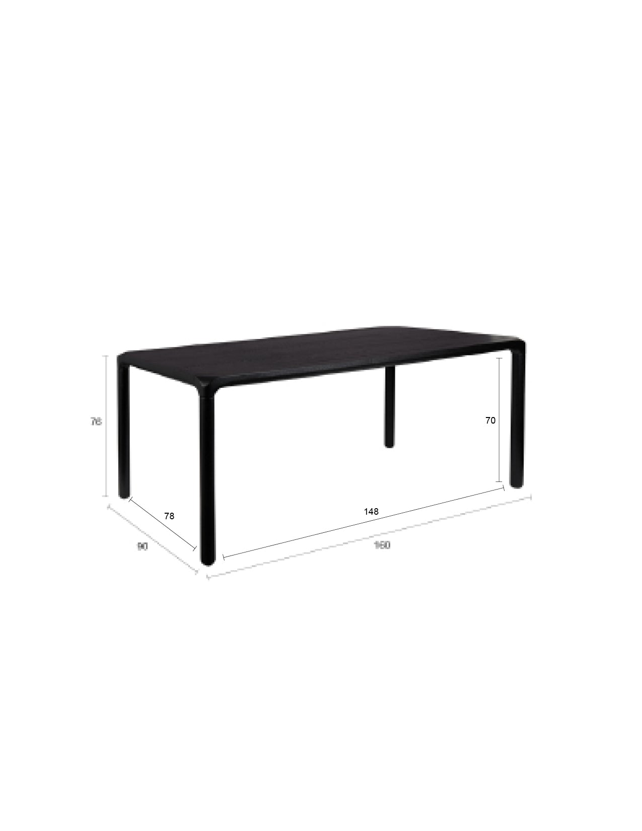 Tisch Storm in Schwarz präsentiert im Onlineshop von KAQTU Design AG. Esstisch ist von Zuiver