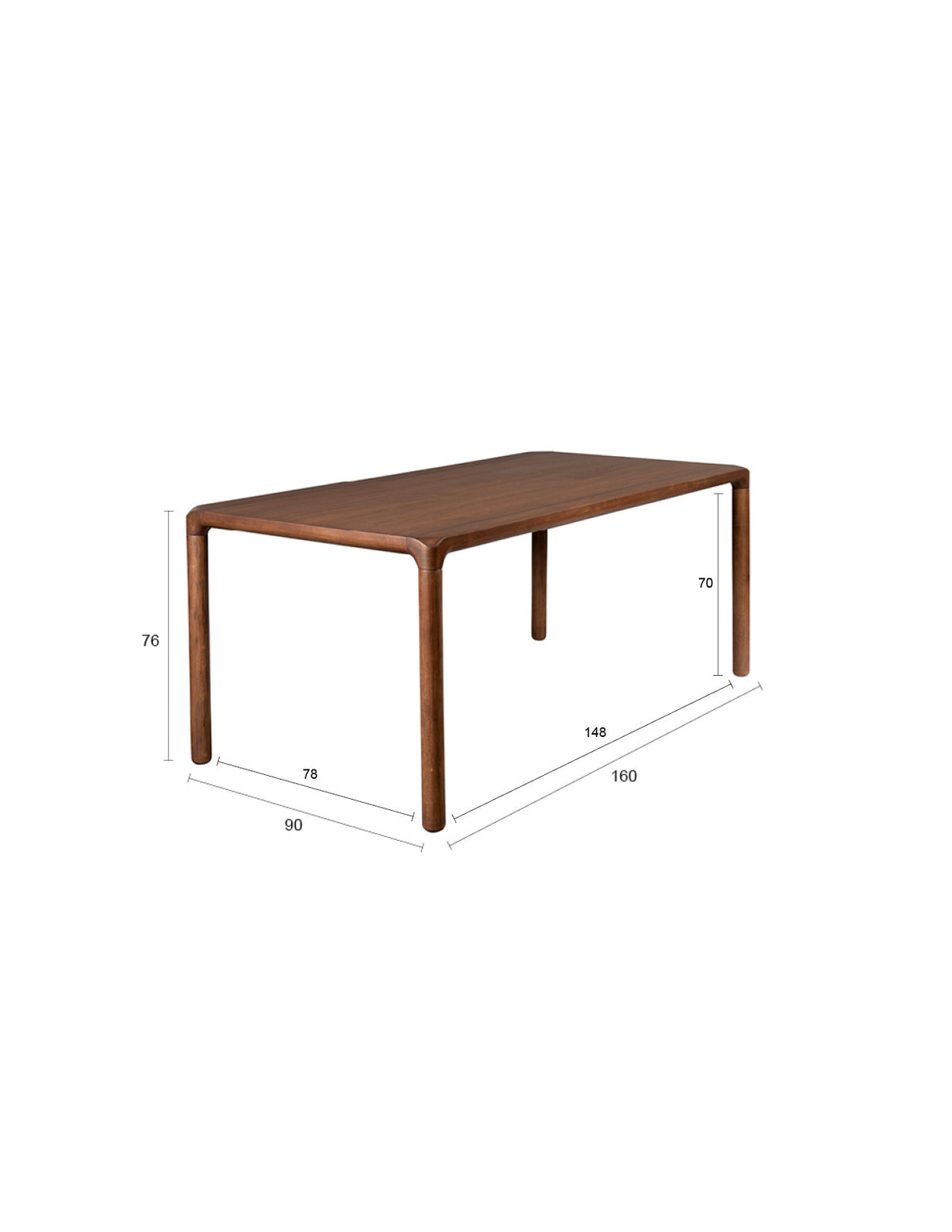 Tisch Storm in Braun präsentiert im Onlineshop von KAQTU Design AG. Esstisch ist von Zuiver