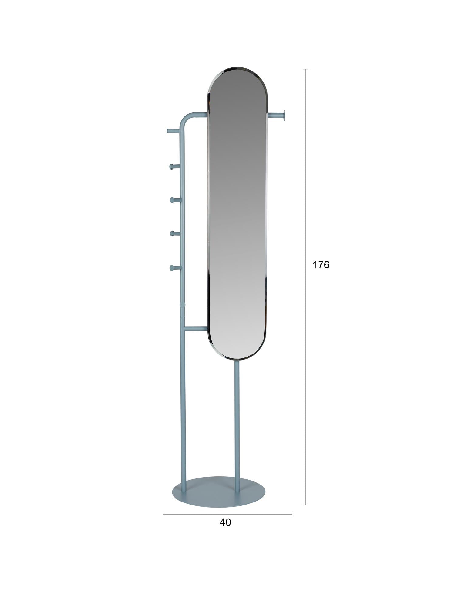 Standspiegel Vero Blue in blau präsentiert im Onlineshop von KAQTU Design AG. Spiegel ist von Zuiver