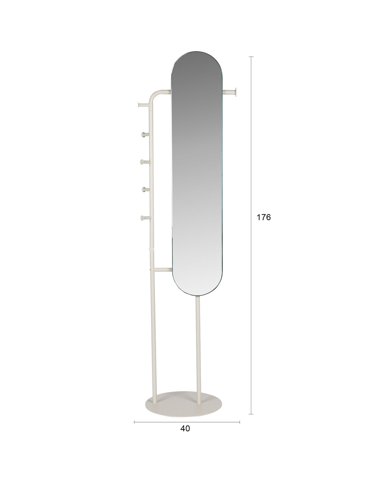 Standspiegel Vero Beige in beige präsentiert im Onlineshop von KAQTU Design AG. Tischspiegel ist von Zuiver