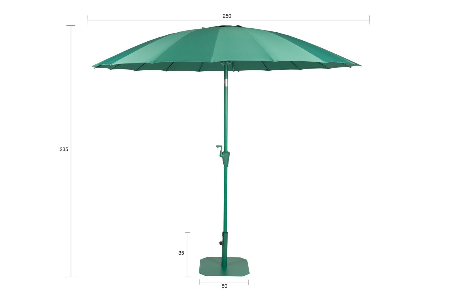 Sunbrella Sunshine Set Desert Sage in grün präsentiert im Onlineshop von KAQTU Design AG. Sonnenschirm ist von Zuiver