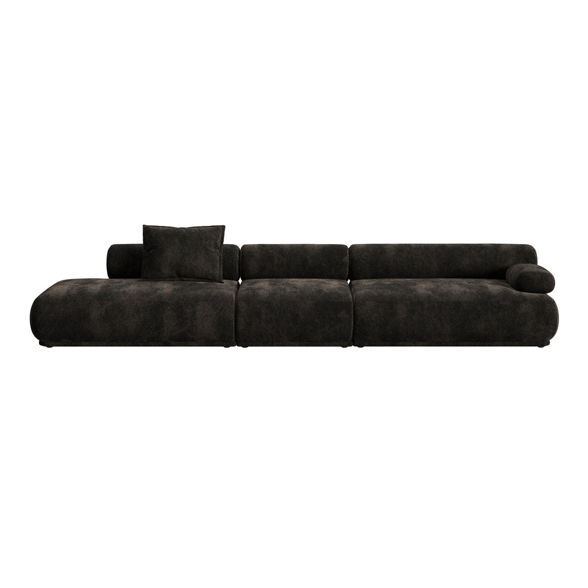 Langes 4er Sofa Rembrandt von Zuiver mit rundem Rippstoff-Bezug aus Polyester und niedrigen Beinen